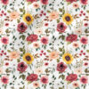 Autumn Bouquet (White) | Botanical Fabric Design | Cate and Rainn