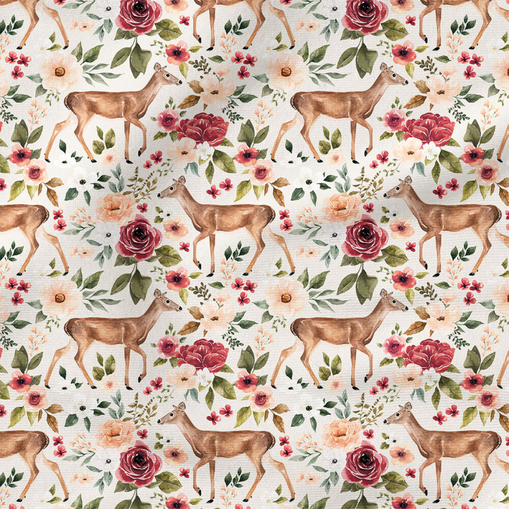 Deer Floral (Cream) | Animals