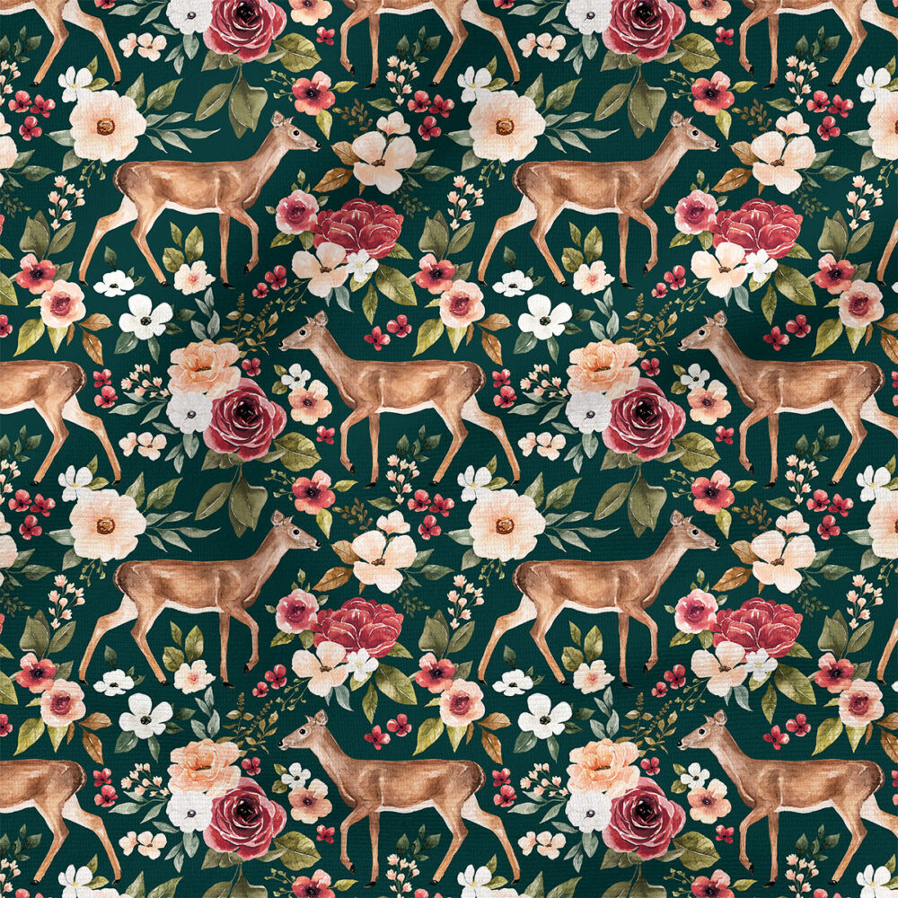 Deer Floral (Emerald) | Animals