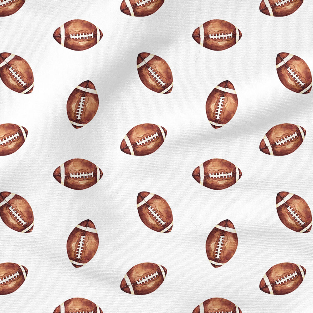 Felicity Football (White) | Sports Fabric Design | Cate and Rainn