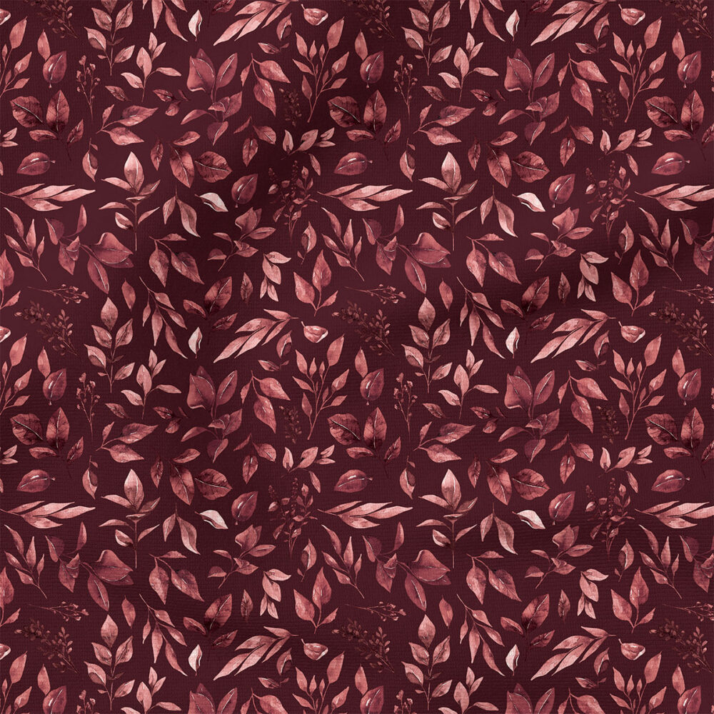 Felicity Leaves (Maroon) | Botanical Fabric Design | Cate and Rainn