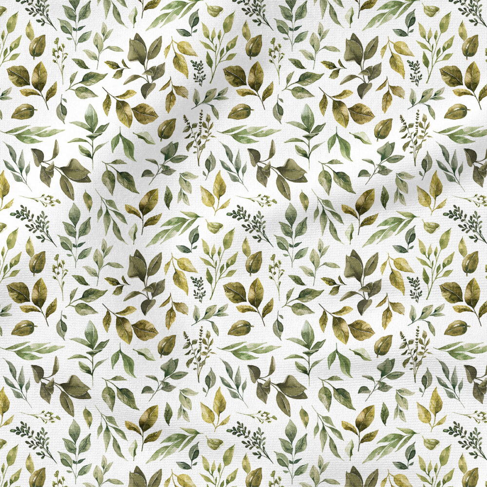 Felicity Leaves (White) | Botanical Fabric Design | Cate and Rainn