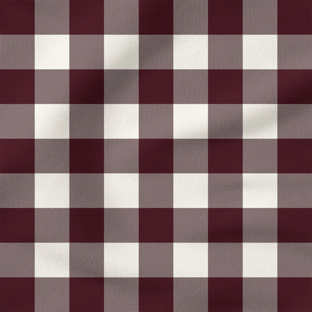 Felicity Plaid (Maroon) | Stripes and Shapes Fabric Design | Cate and Rainn