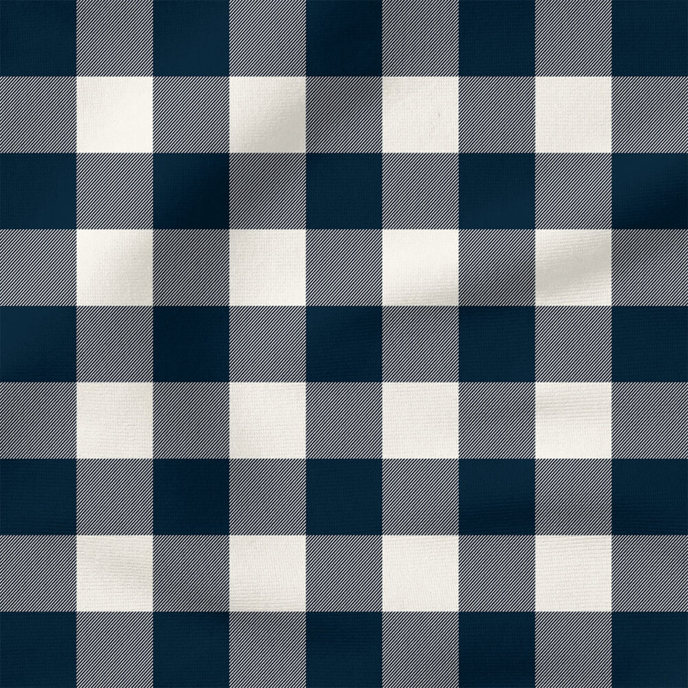 Felicity Plaid (Navy Blue) | Stripes and Shapes Fabric Design | Cate and Rainn