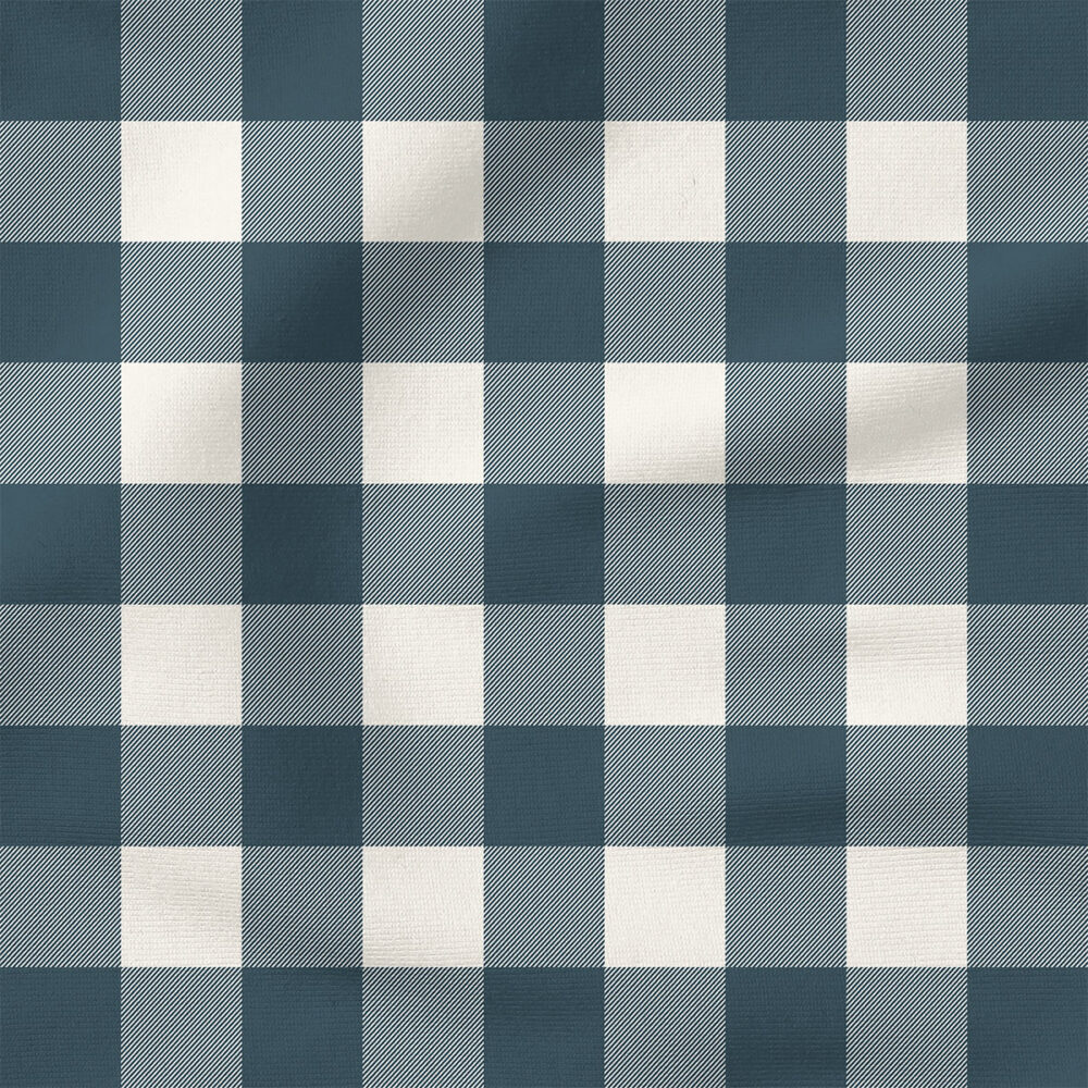 Felicity Plaid (Night Blue) | Stripes and Shapes Fabric Design | Cate and Rainn