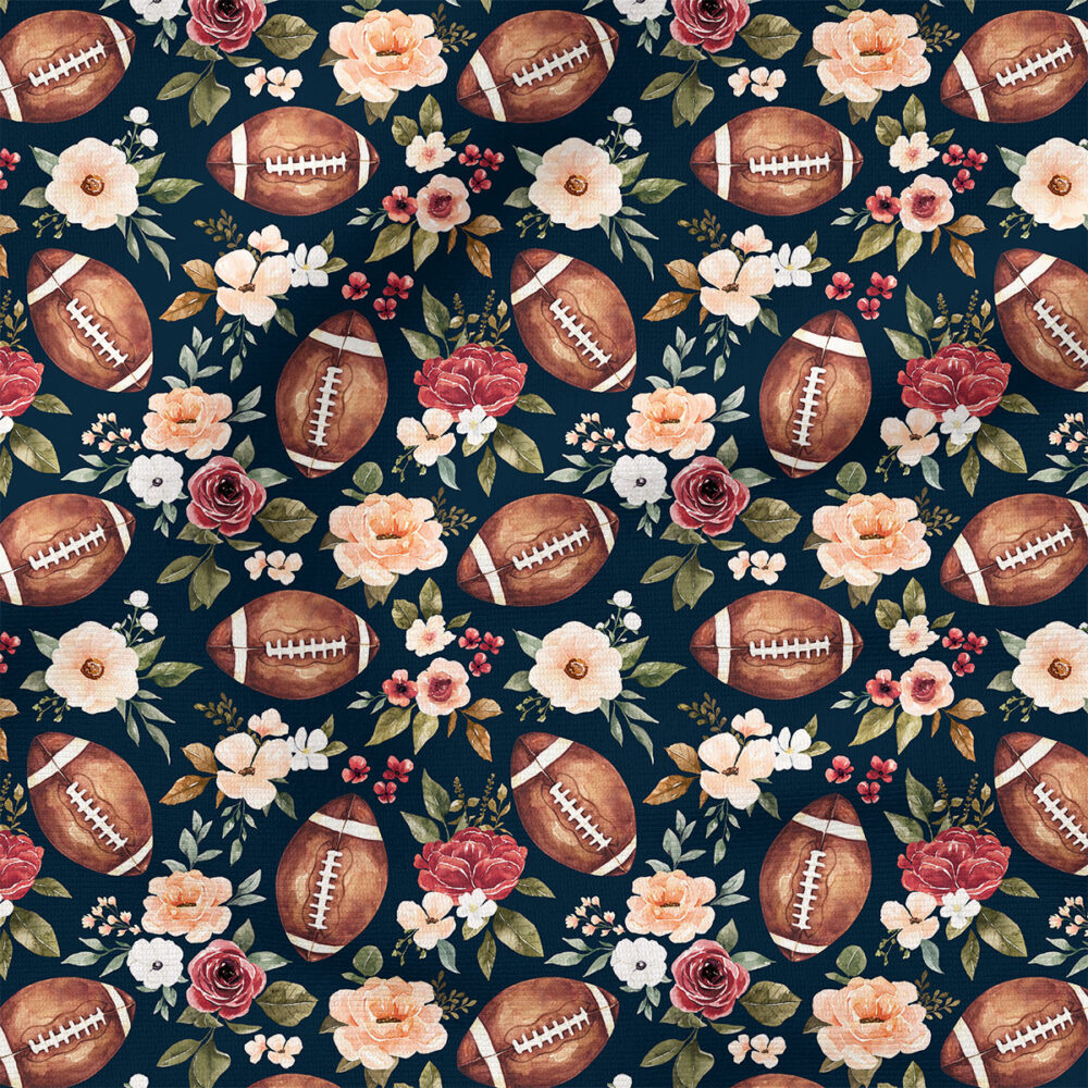 Football Floral (Navy Blue) | Botanical