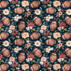 Football Floral (Navy Blue) | Botanical