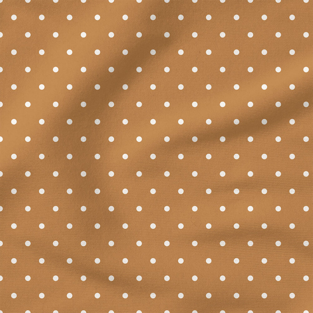 Polka Dots (Caramel) | Stripes and Shapes Fabric Design | Cate and Rainn