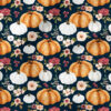 Pumpkin Flowers (Navy Blue) | Autumn