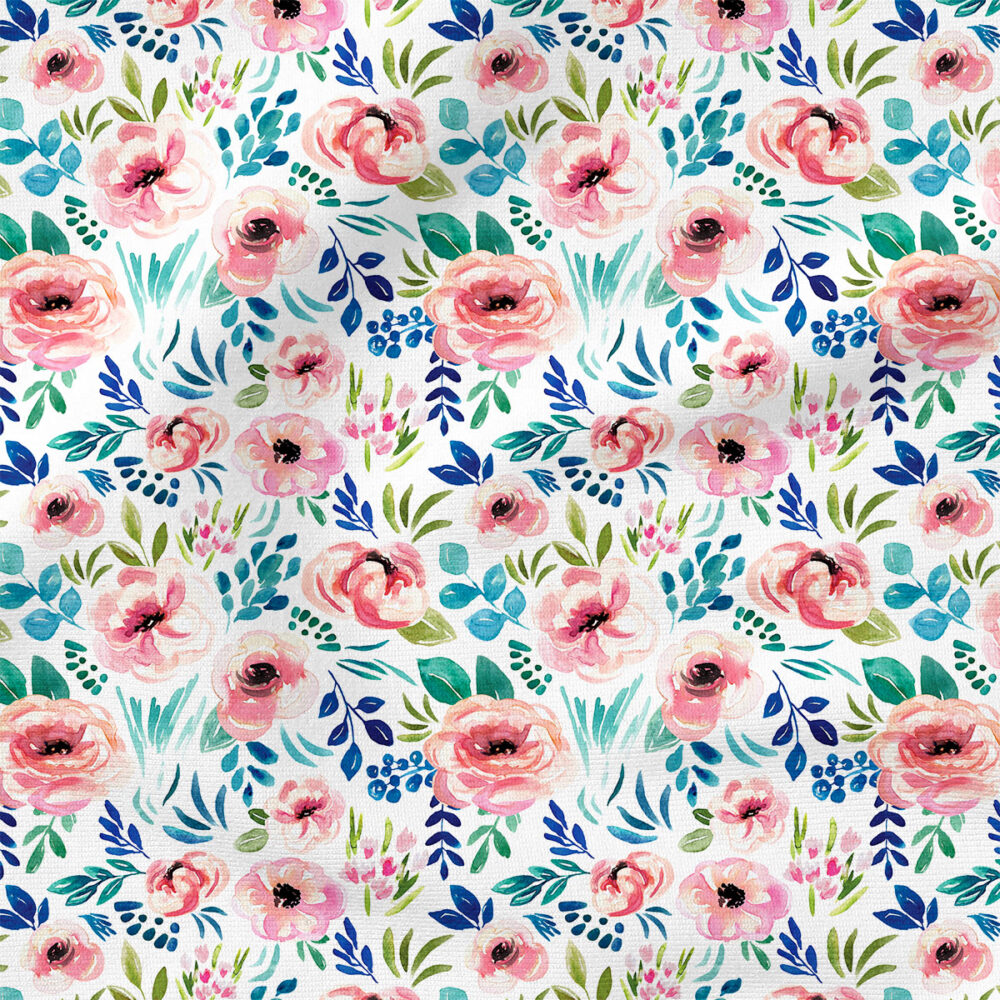 Floral Pink | Botanical Fabric Design | Cate and Rainn