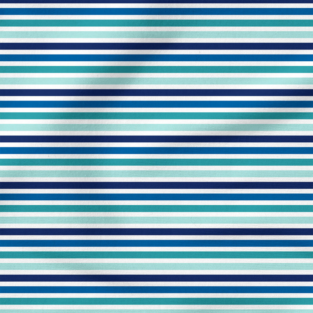 Stripe (Blue Green) | Stripes and Shapes Fabric Design | Cate and Rainn