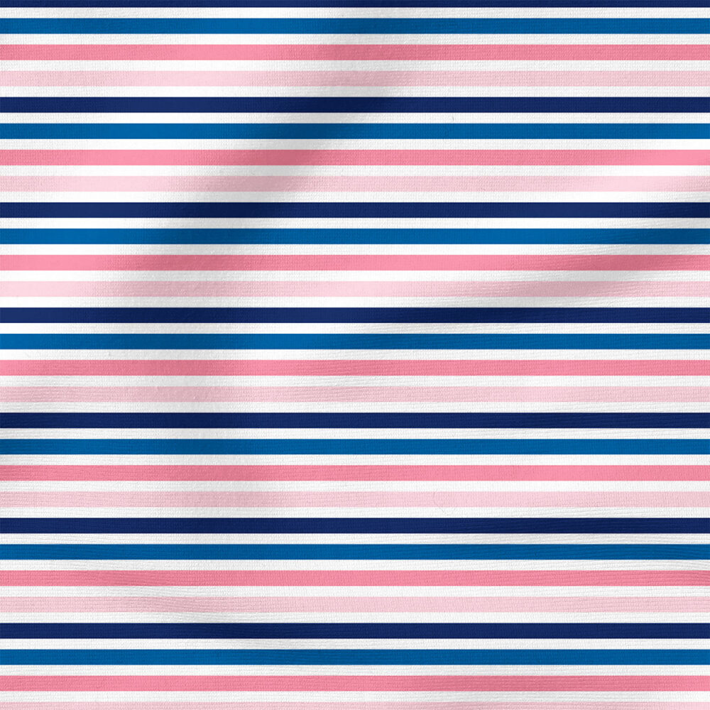 Stripe (Blue Pink) | Stripes and Shapes Fabric Design | Cate and Rainn