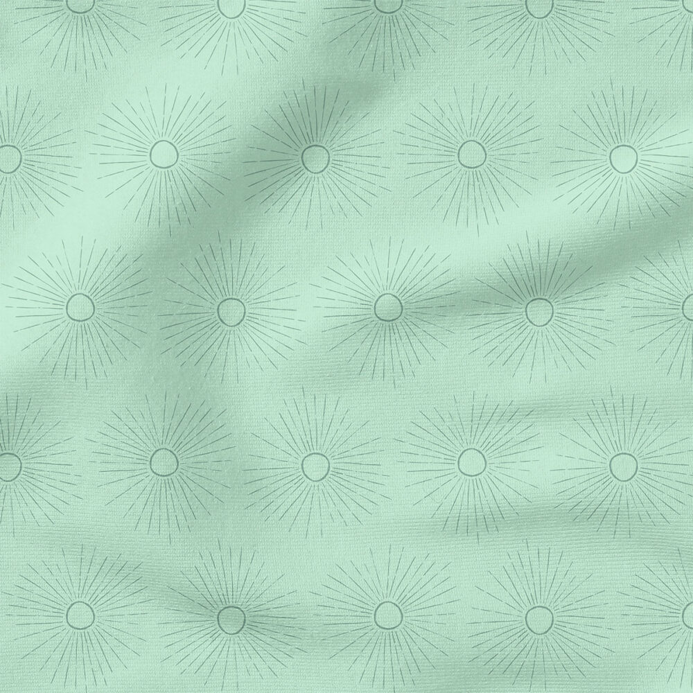 Boho Sunburst (Mint) | Nature Fabric Design | Cate and Rainn