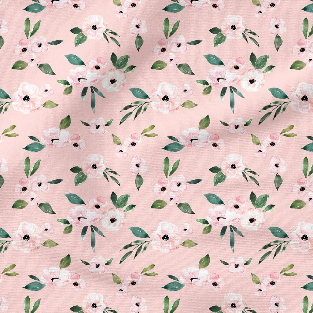 Blush Floral (Pink) | Botanical Fabric Design | Cate and Rainn