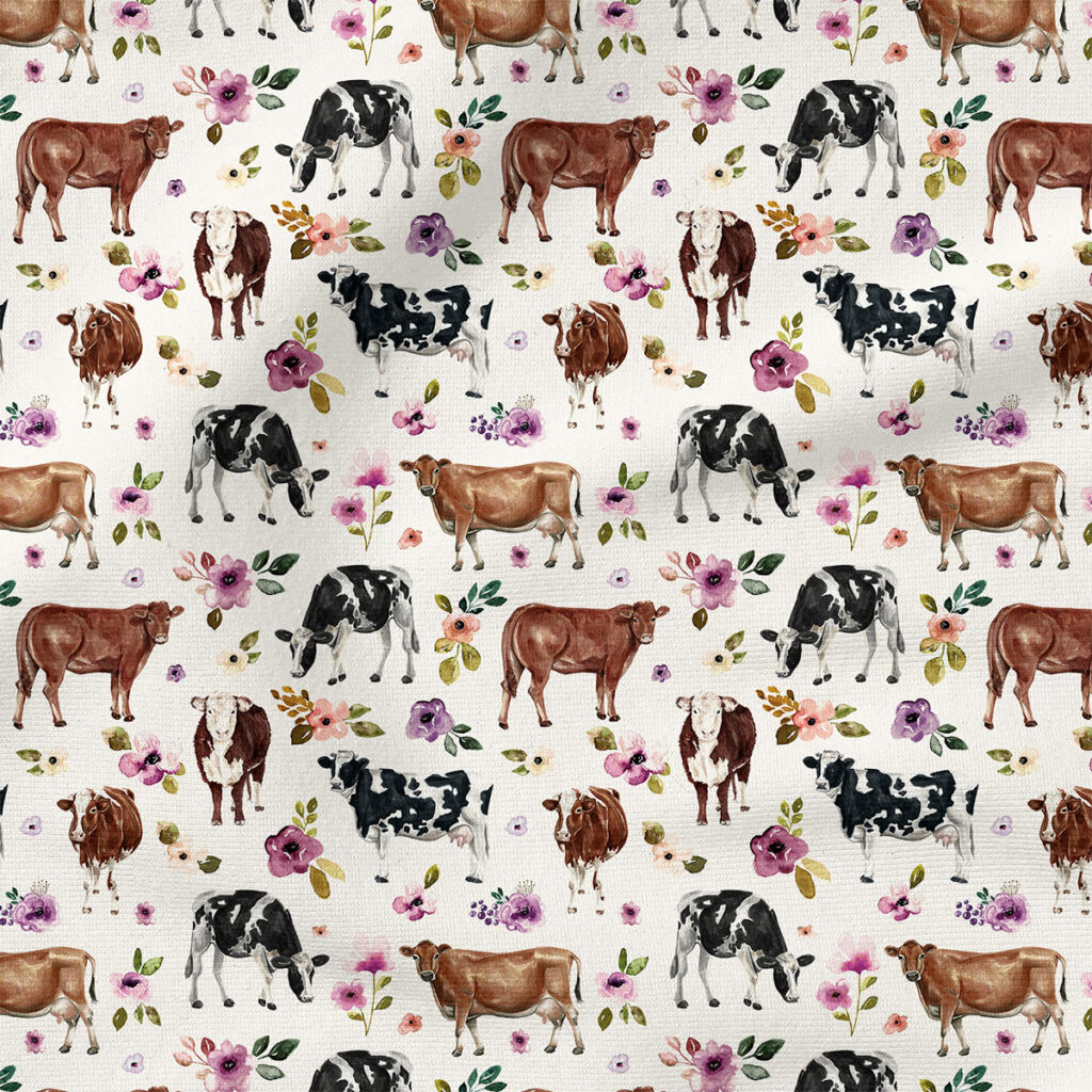 Cow Floral (Cream) | Botanical