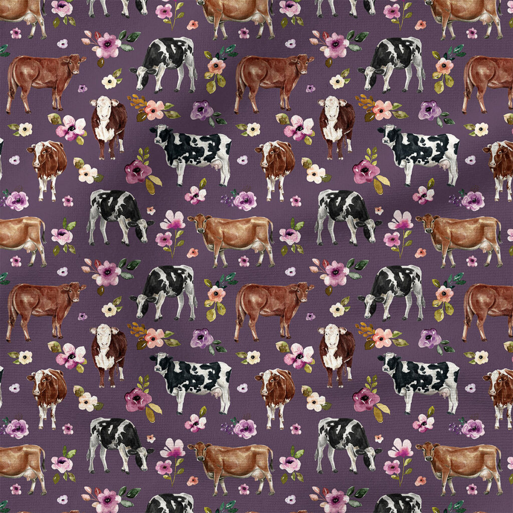 Cow Floral (Purple) | Botanical