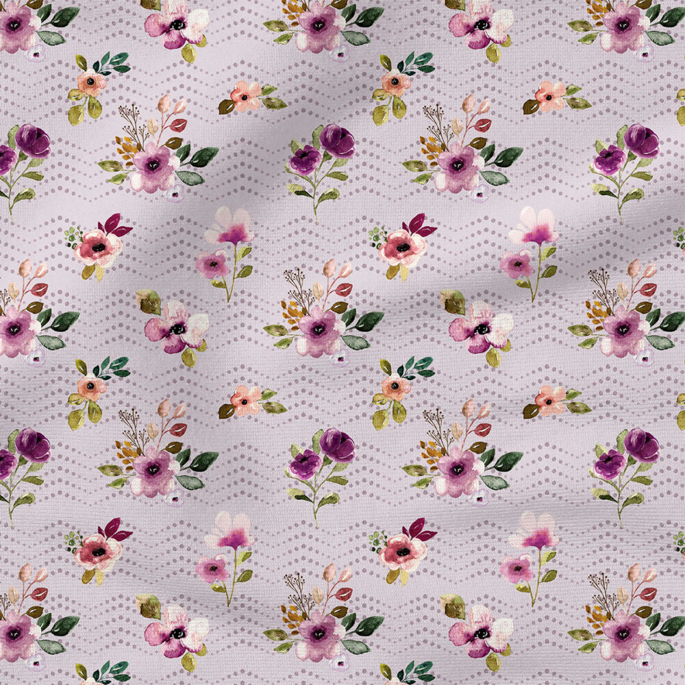 Flower Dots (Lilac) | Botanical Fabric Design | Cate and Rainn