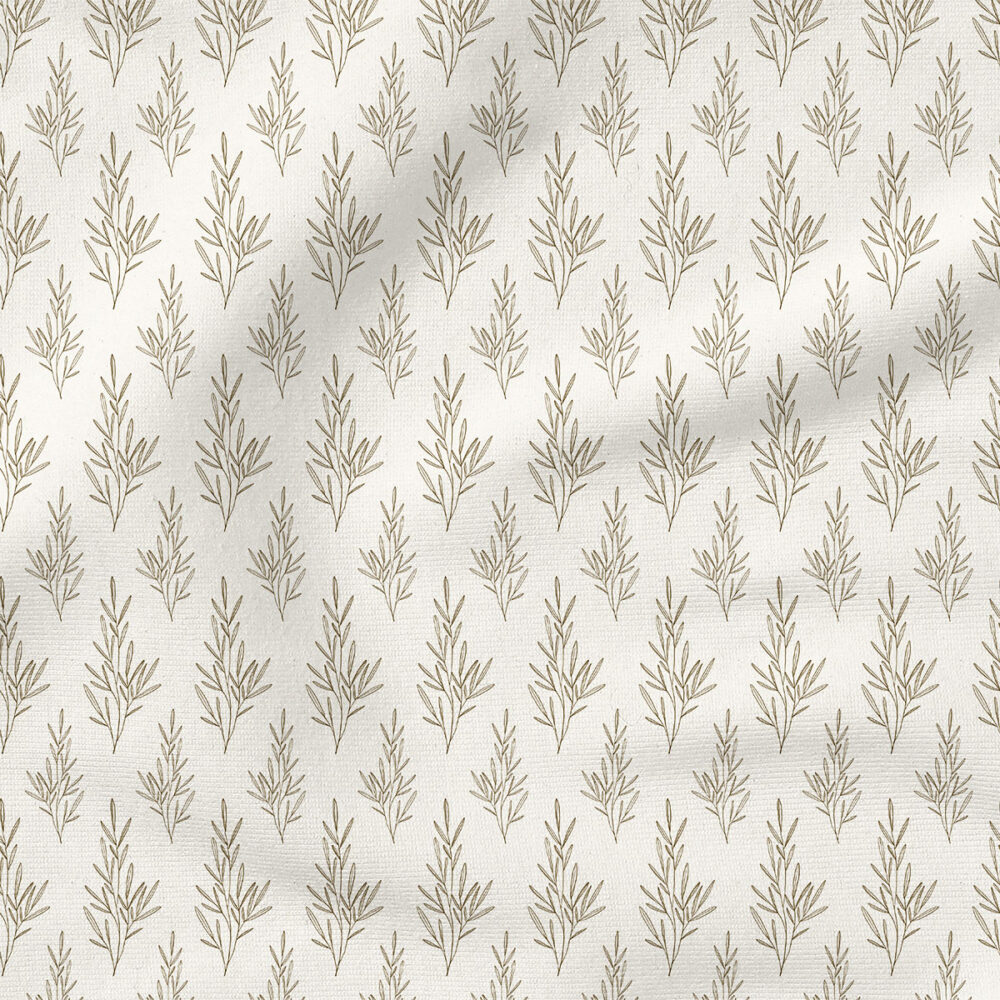 Inked Sprig (Cream) | Botanical Fabric Design | Cate and Rainn