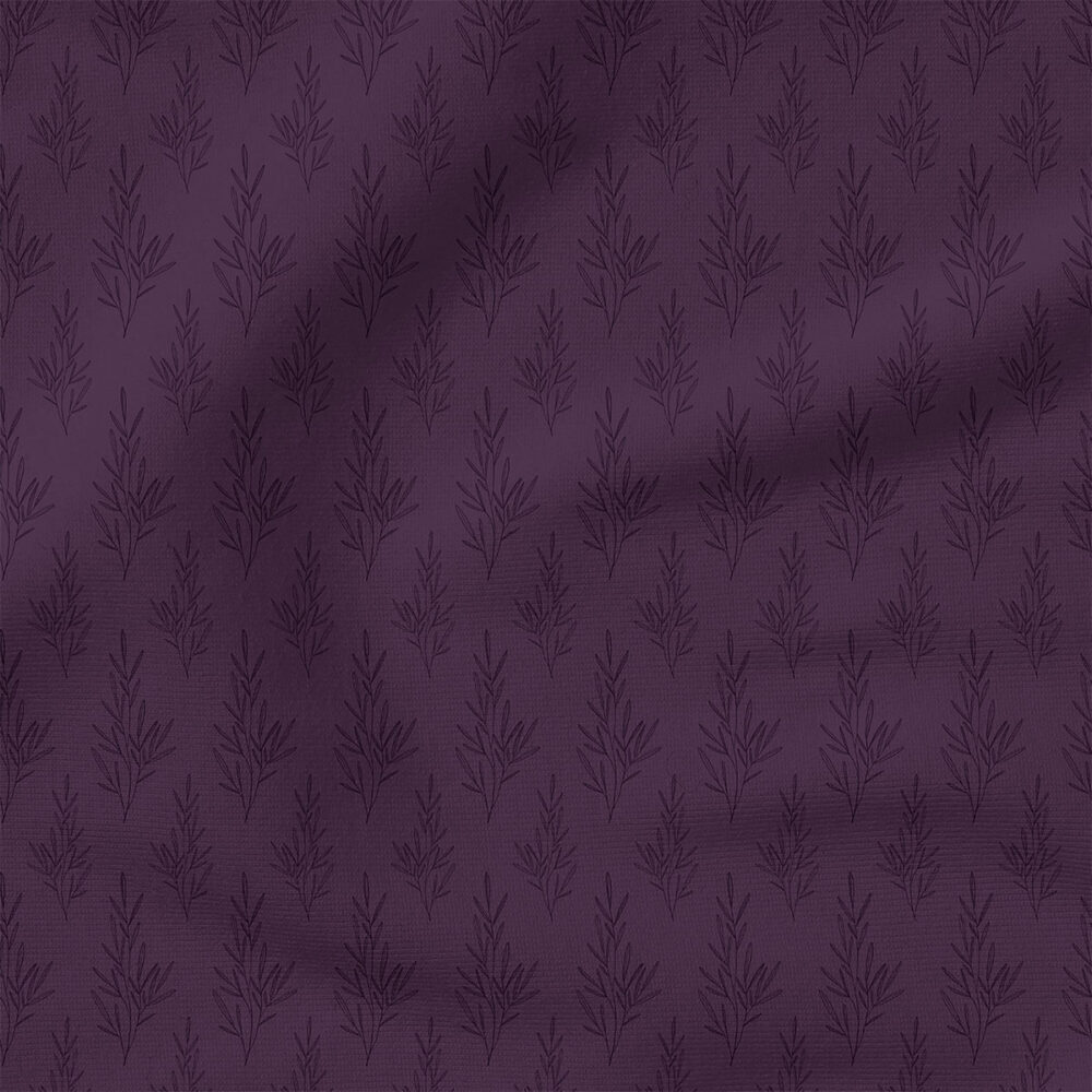 Inked Sprig (Purple) | Botanical Fabric Design | Cate and Rainn