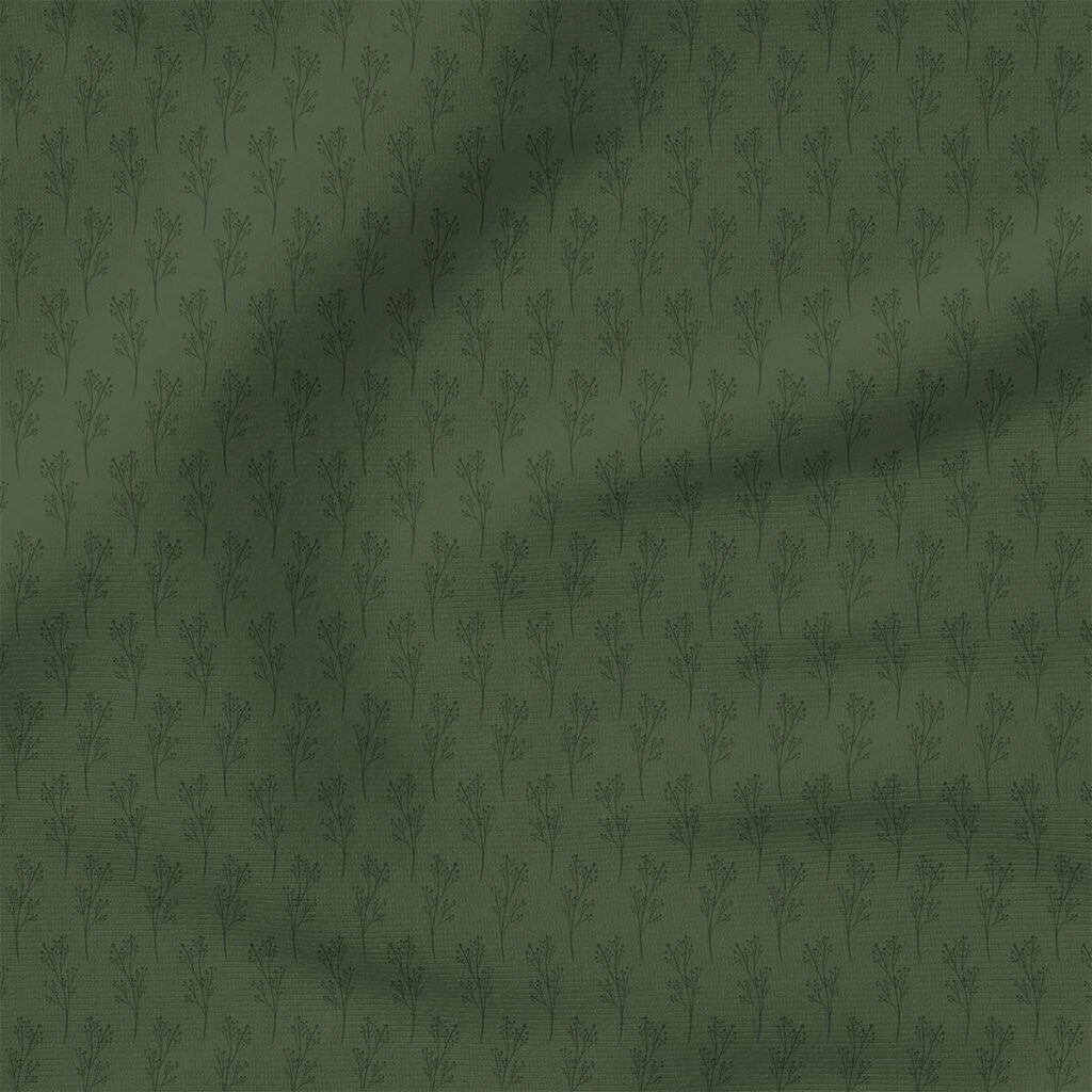 Small Sprig (Green) | Botanical Fabric Design | Cate and Rainn