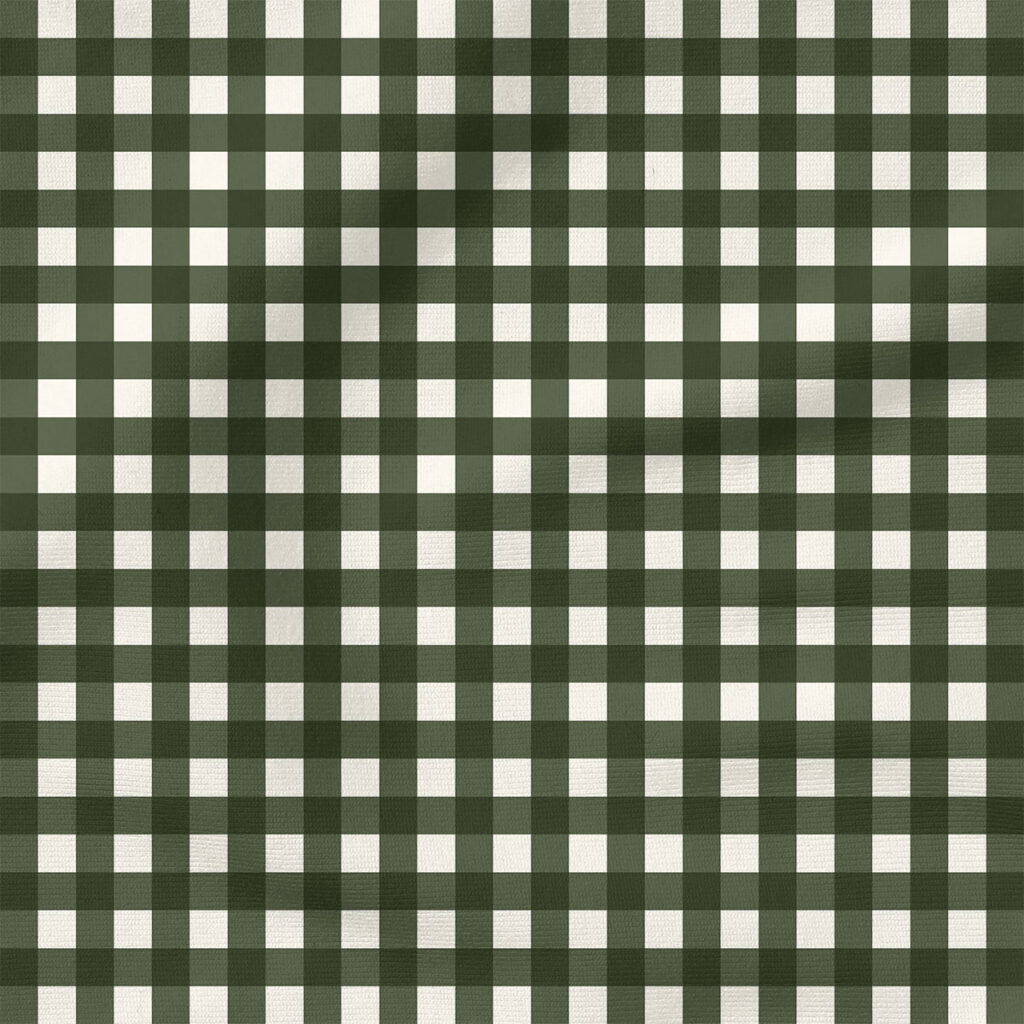 Gingham (Green) | Stripes and Shapes Fabric Design | Cate and Rainn