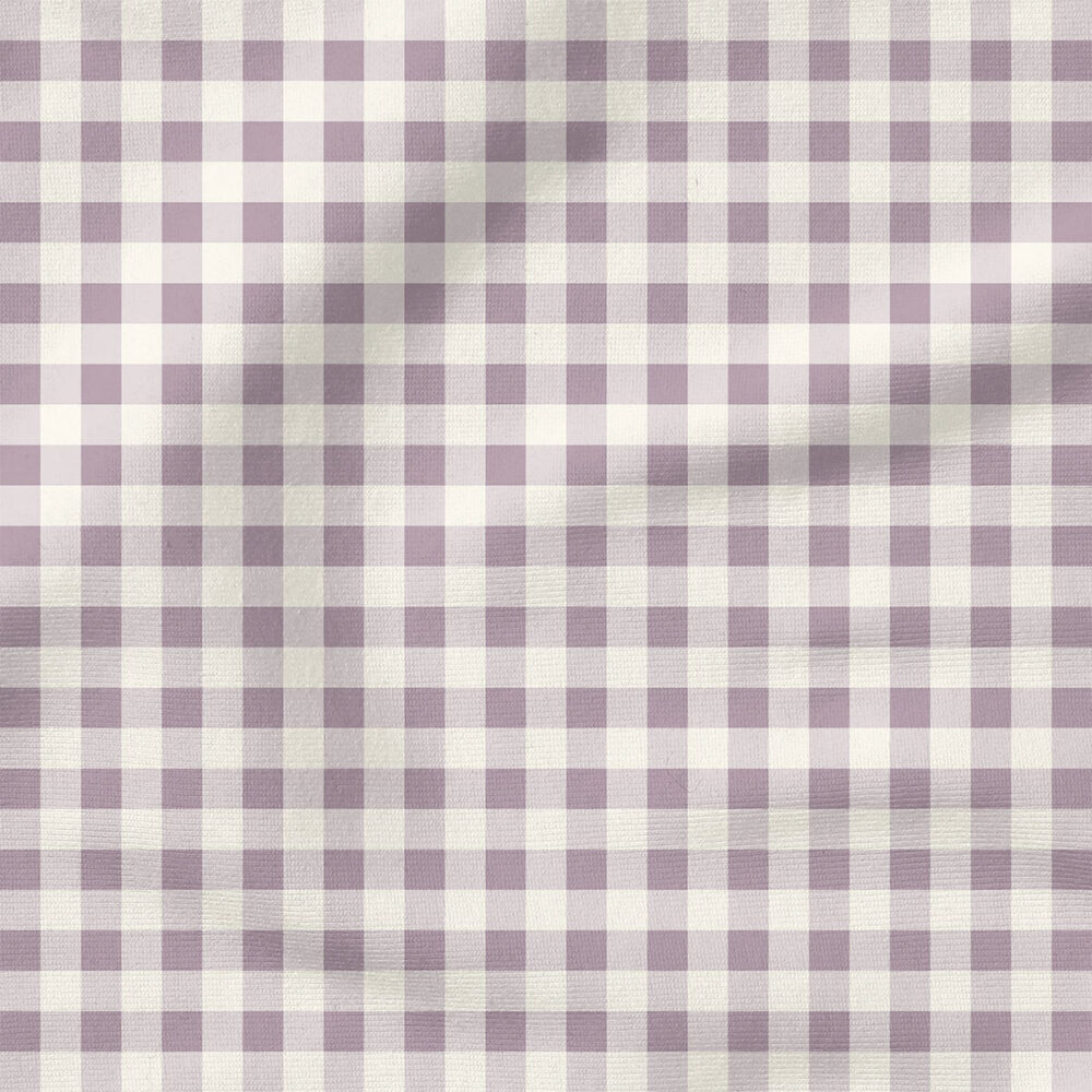 Gingham (Lilac) | Stripes and Shapes Fabric Design | Cate and Rainn