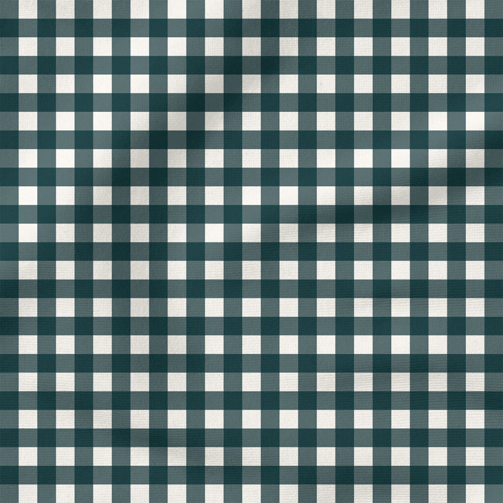 Textured Gingham (Teal) | Stripes and Shapes Fabric Design | Cate and Rainn