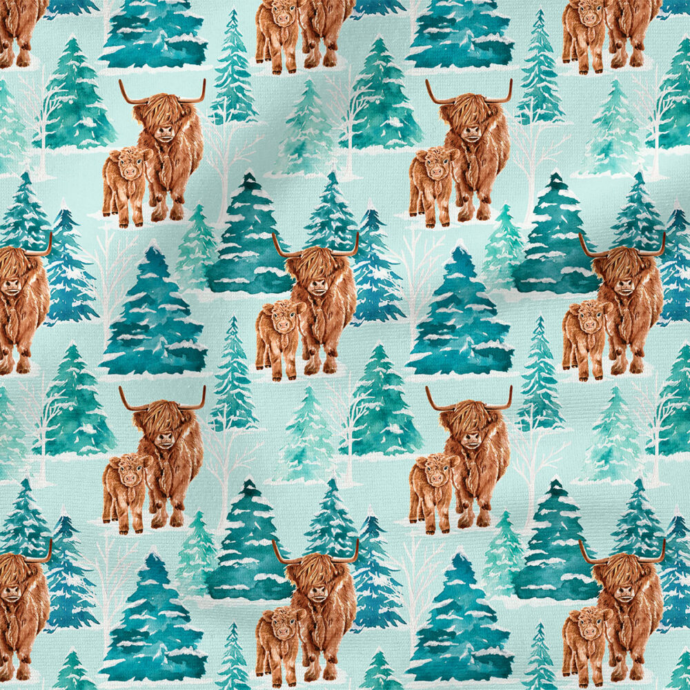 Highland Cows (Blue) | Holiday