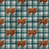 Burlap Highland Cow Plaid (Teal) | Texture