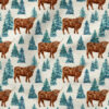 Burlap Highland Cow Trees | Texture