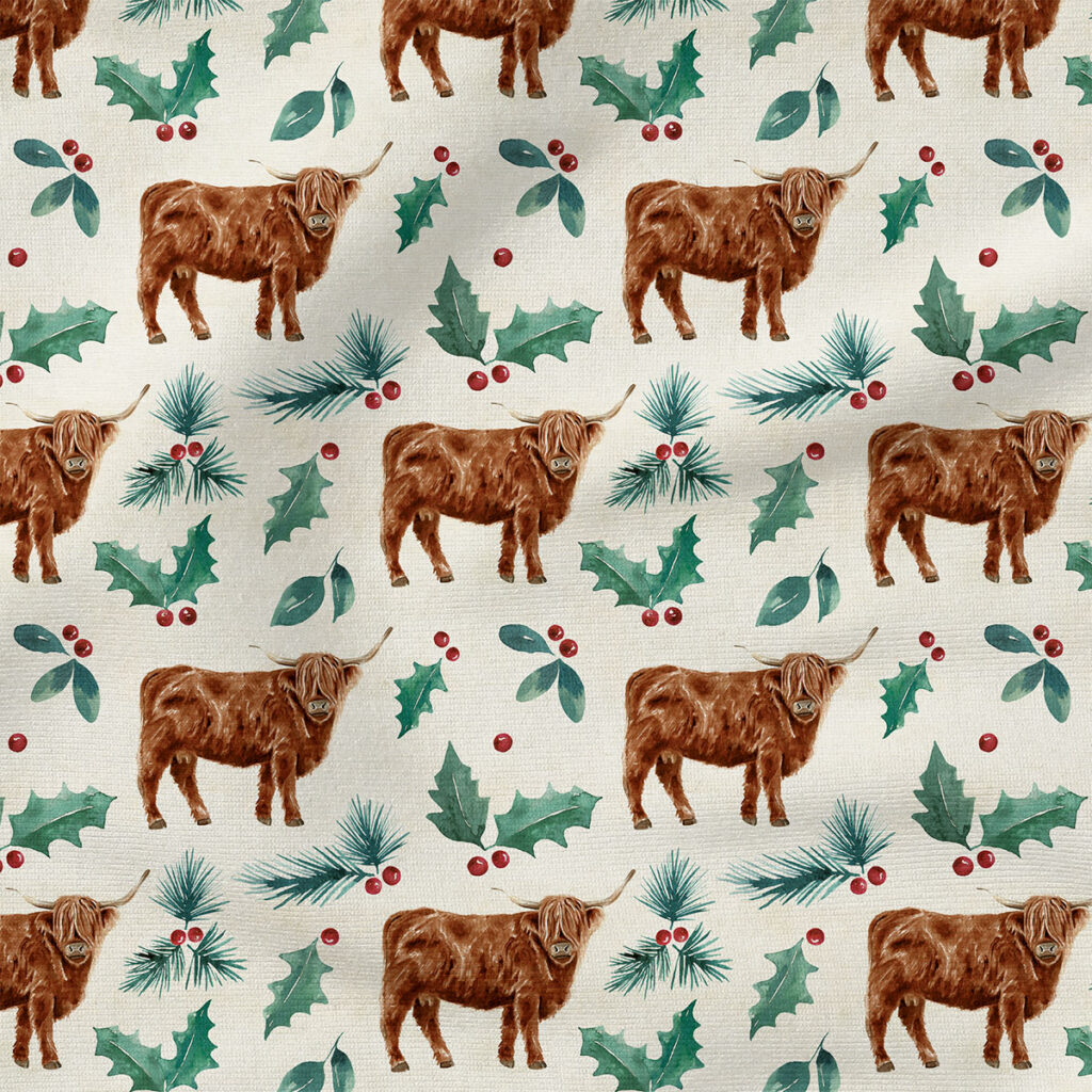 Burlap Highland Cow | Texture