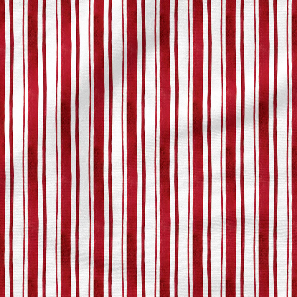 Candy Cane Stripe (Red) | Holiday Fabric Design | Cate and Rainn