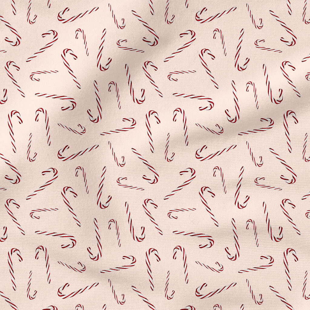 Candy Cane (Pink) | Holiday Fabric Design | Cate and Rainn