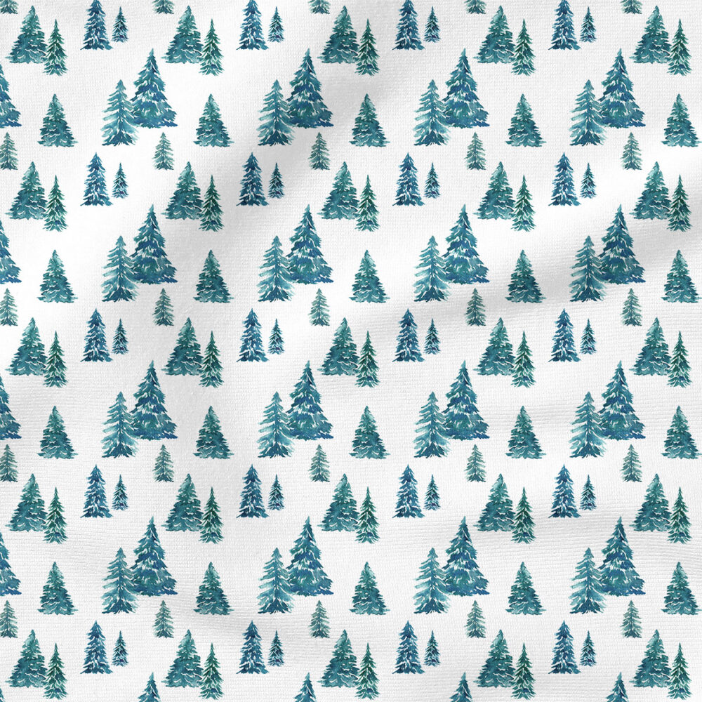 Christmas Tree (Small Blue) | Holiday Fabric Design | Cate and Rainn