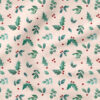 Holly Berries Minimalist (Pink) | Holiday Fabric Design | Cate and Rainn