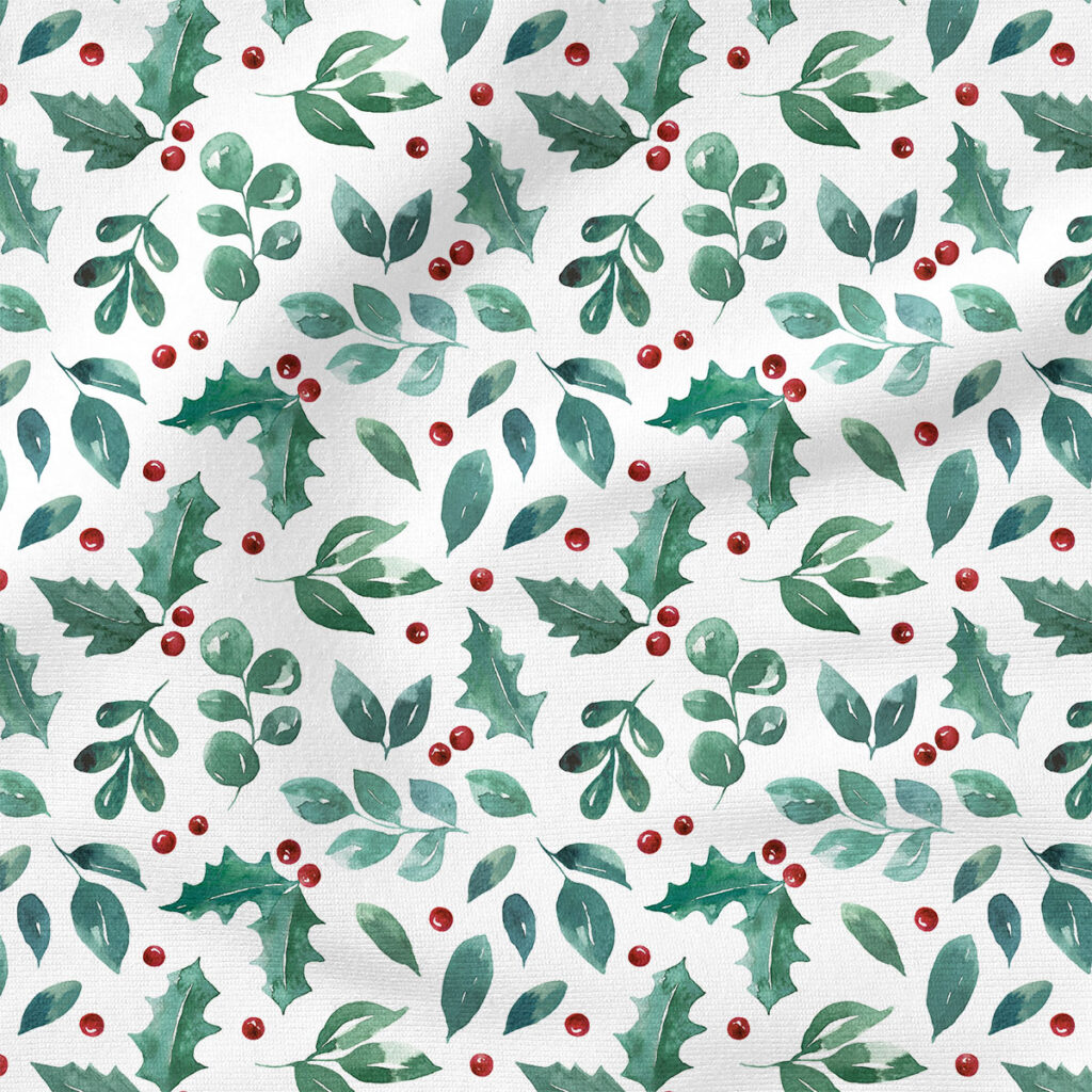 Holly Berries | Holiday Fabric Design | Cate and Rainn