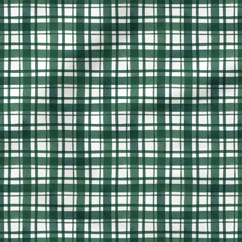 Plaid (Green) | Holiday Fabric Design | Cate and Rainn