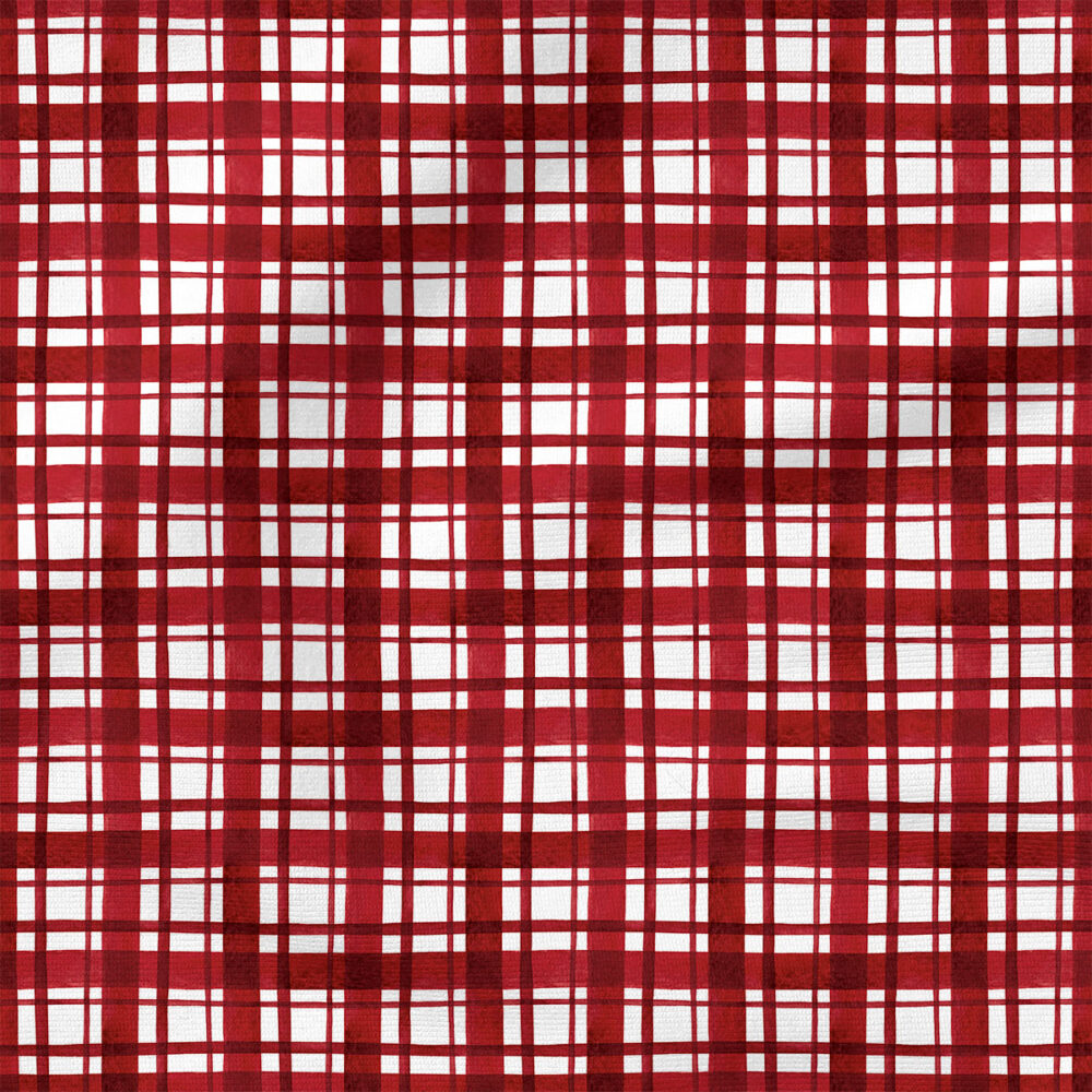 Plaid (Red) | Holiday Fabric Design | Cate and Rainn