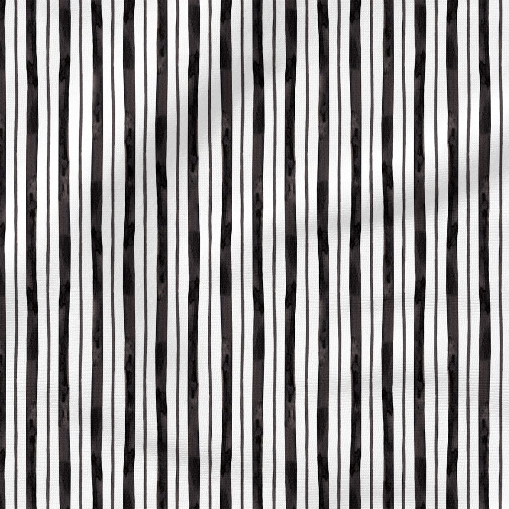 Stripe (Black White) | Holiday Fabric Design | Cate and Rainn