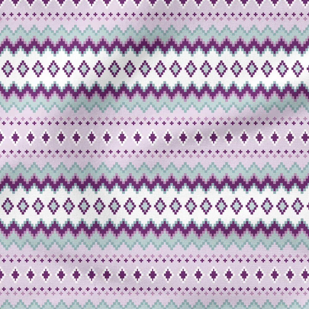 Fairisle (Purple Blue) | Holiday Fabric Design | Cate and Rainn