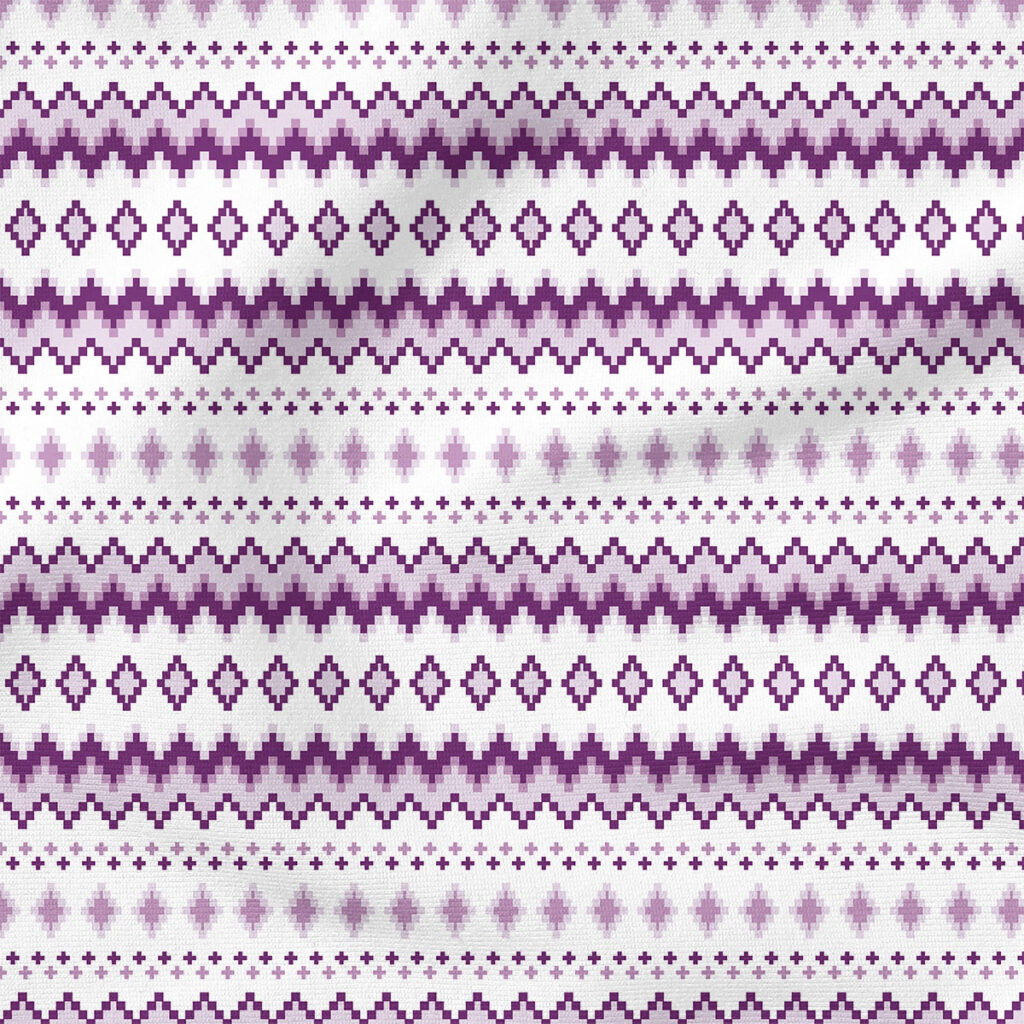 Fairisle (Purple) | Holiday Fabric Design | Cate and Rainn