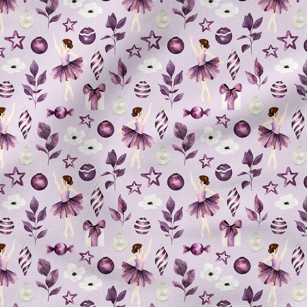 Sugar Plum Christmas (Light Purple) | Holiday Fabric Design | Cate and Rainn