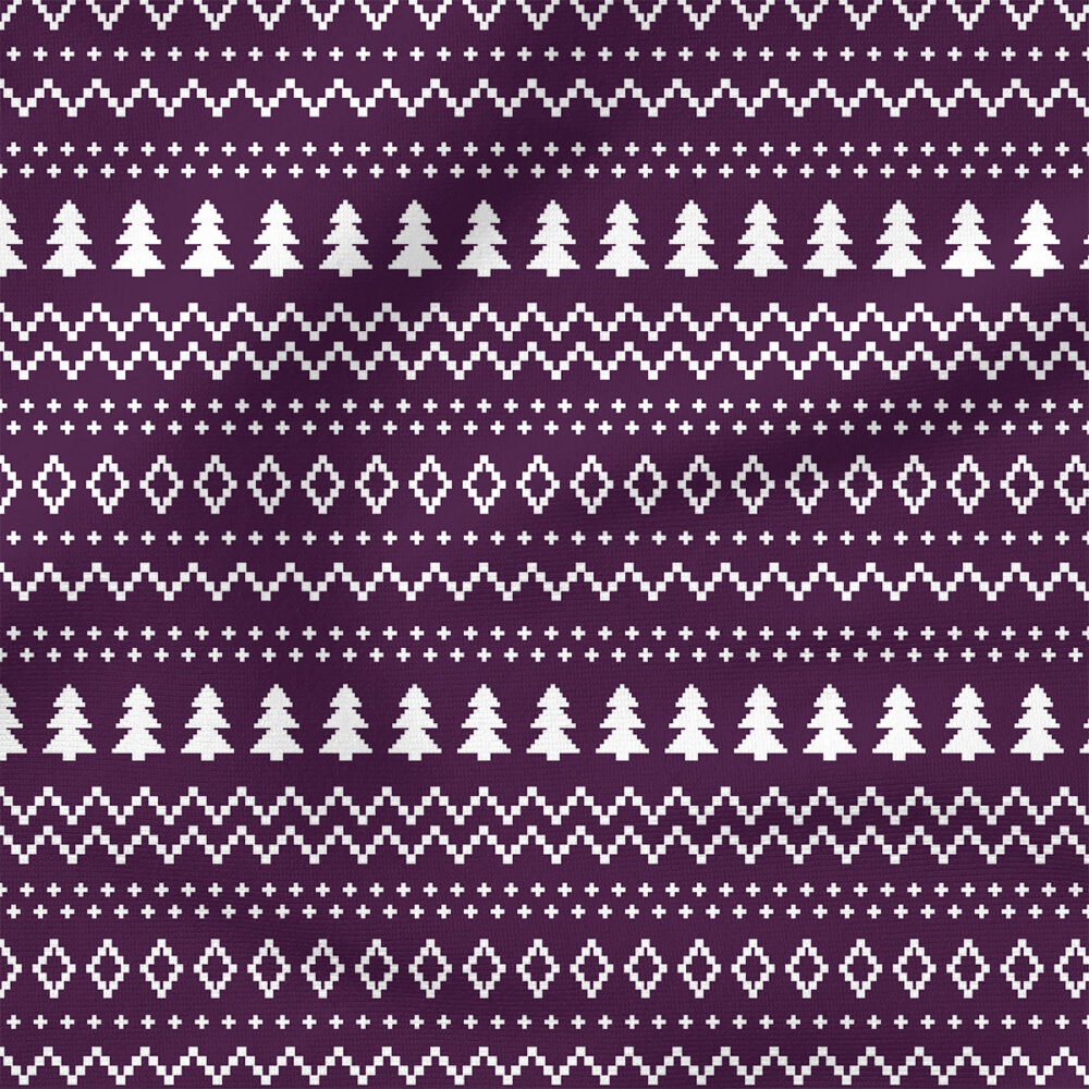 Sweater (Dark Purple White) | Holiday Fabric Design | Cate and Rainn