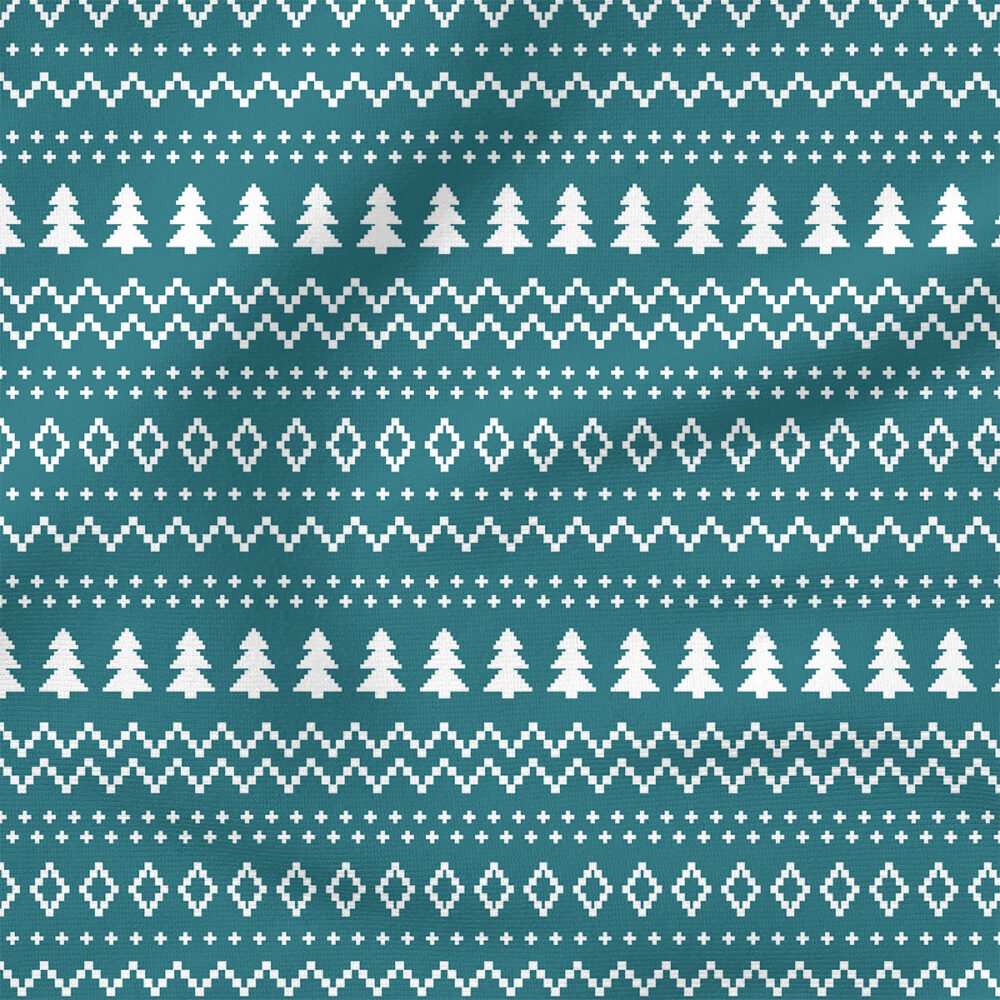 Christmas Sweater (Blue) | Stripes and Shapes Fabric Design | Cate and Rainn