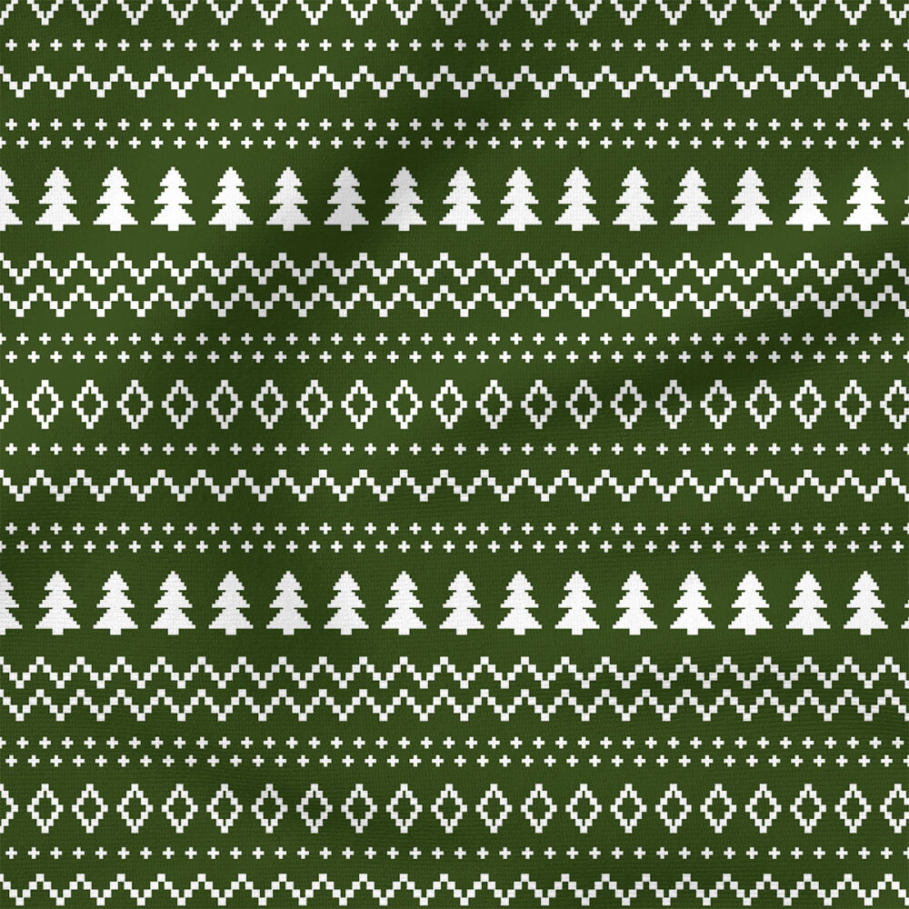 Christmas Sweater (Green) | Stripes and Shapes Fabric Design | Cate and Rainn