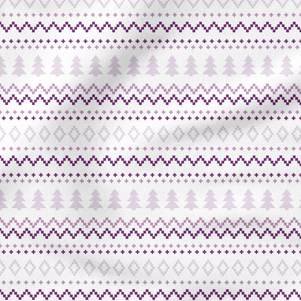 Christmas Sweater (Purple) | Stripes and Shapes Fabric Design | Cate and Rainn