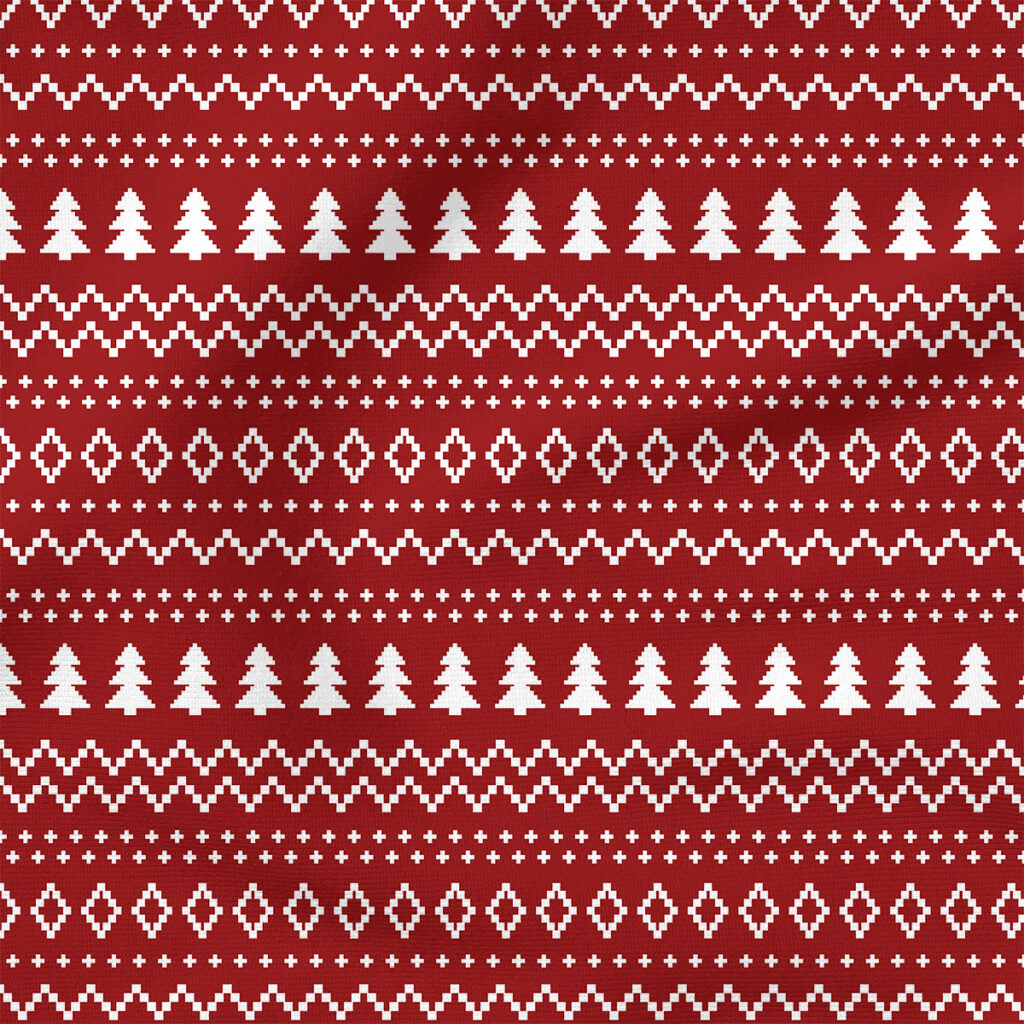 Christmas Sweater (Red) | Stripes and Shapes Fabric Design | Cate and Rainn