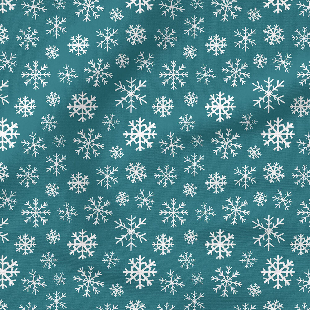 Snowflakes (Blue) | Winter Fabric Design | Cate and Rainn