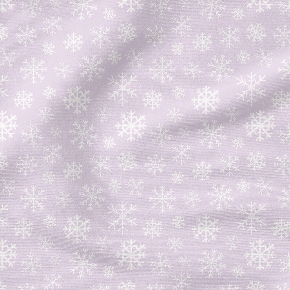 Snowflakes (Light Purple) | Winter Fabric Design | Cate and Rainn