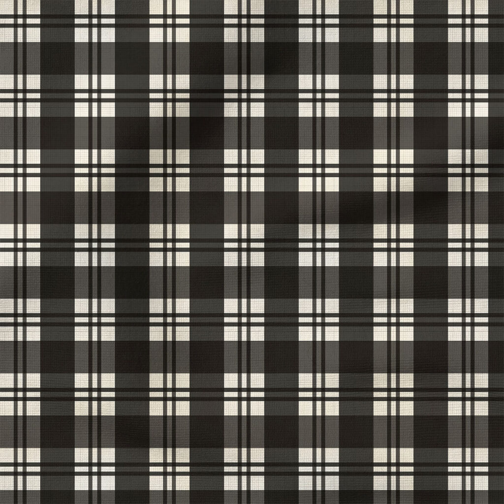 Plaid (Black) | Stripes and Shapes Fabric Design | Cate and Rainn